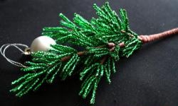 Beaded spruce branch