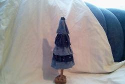 Creative Christmas tree made of denim