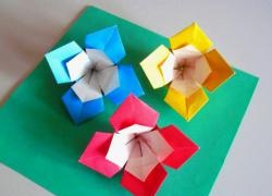 How to fold a flower from a square sheet of paper