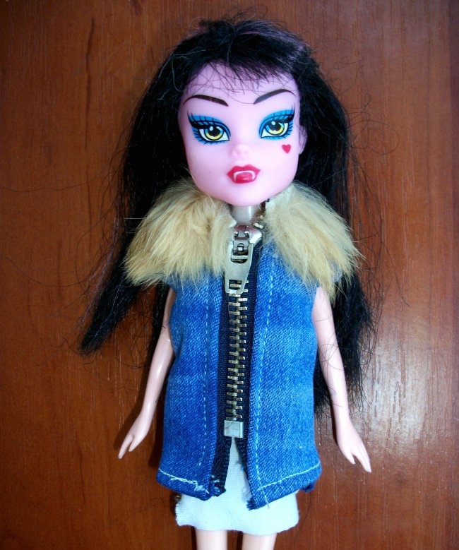 Clothes for a doll made from old jeans