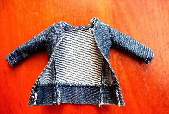 Clothes for a doll made from old jeans