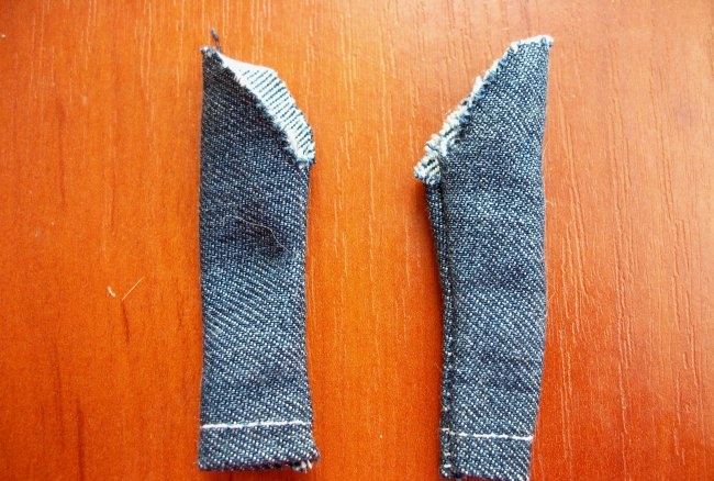 Clothes for a doll made from old jeans