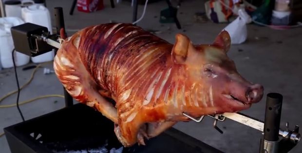 How to roast a whole pig on a spit