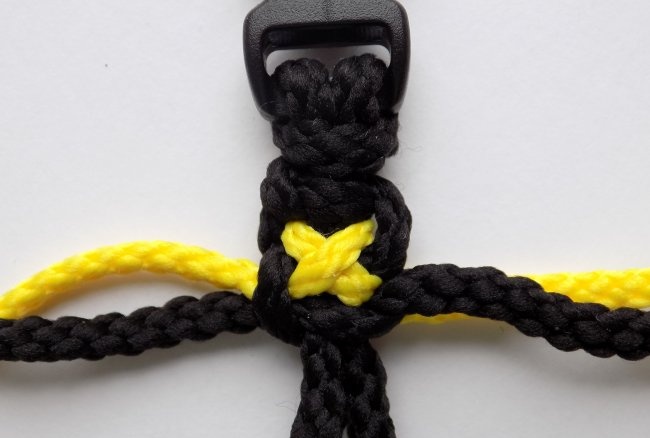 How to weave an X bracelet from cords