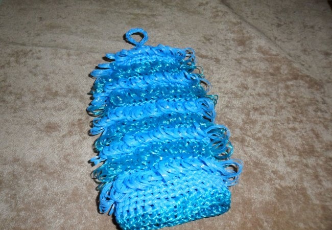 Master class on knitting washcloths from polypropylene threads