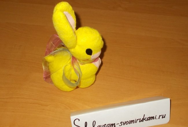 DIY yellow plush rabbit