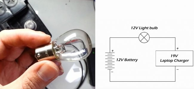 How to charge a car battery with a laptop power supply