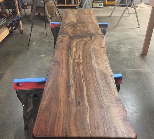 Solid board table and bench