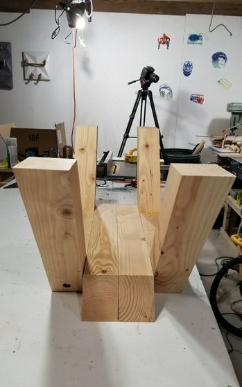 Making a marble table from concrete with a burnt wood base