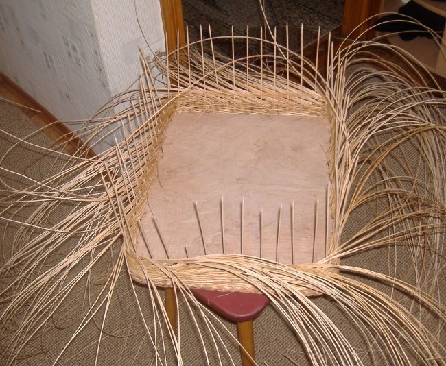 Basket for toys made of wicker