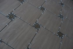 Laying tiles on the floor