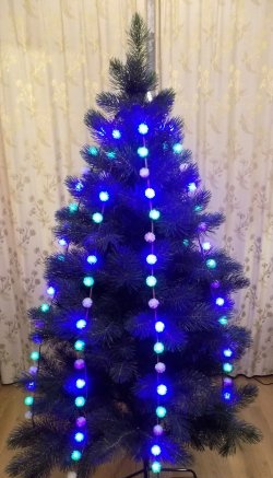 Volumetric LED garland for the Christmas tree