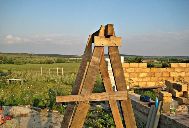 Wooden scaffolding