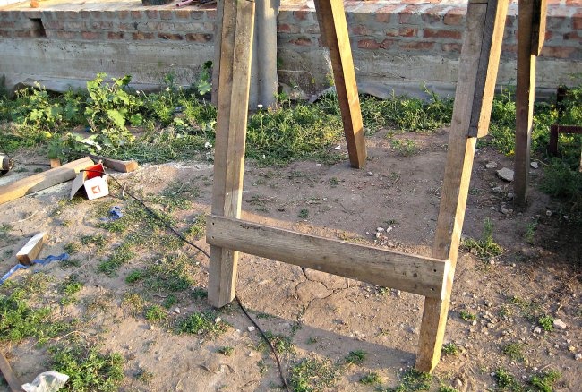 Wooden scaffolding