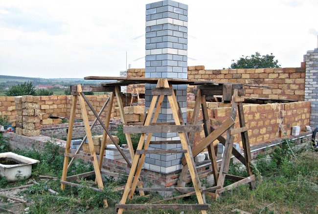 Wooden scaffolding