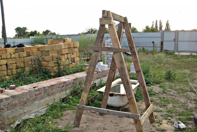 Wooden scaffolding