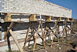 Wooden scaffolding