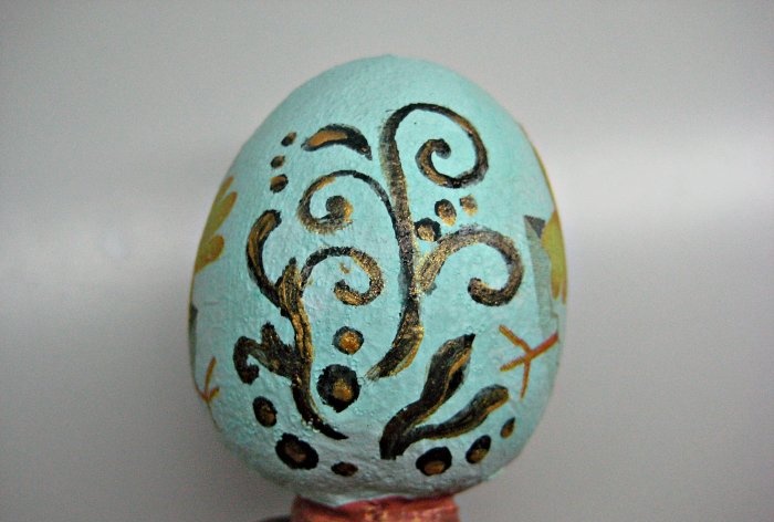 Easter souvenir made of plaster Egg on a stand