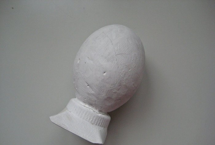 Easter souvenir made of plaster Egg on a stand