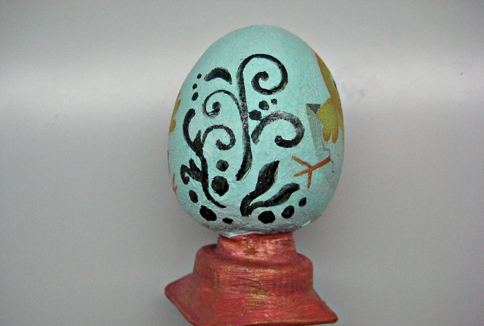 Easter souvenir made of plaster Egg on a stand