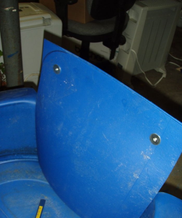 Garden chair made of plastic barrel