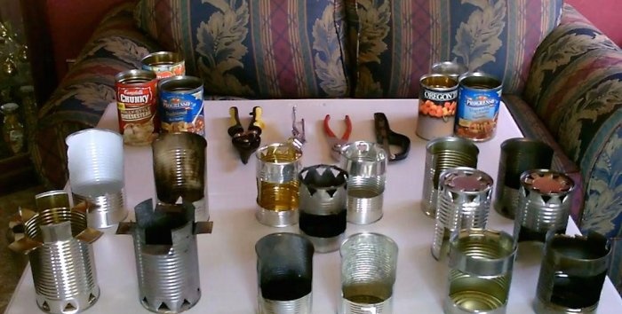 Camping stove from a tin can in 15 minutes