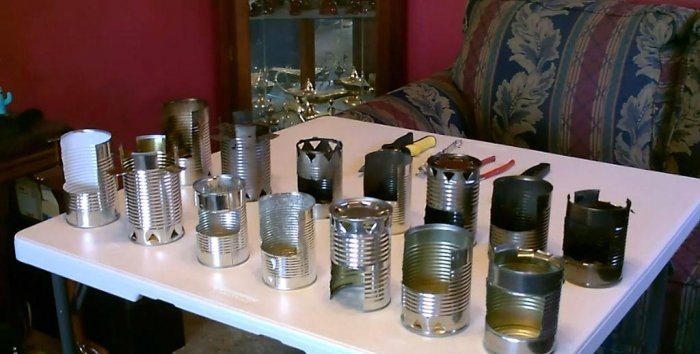 Camping stove from a tin can in 15 minutes