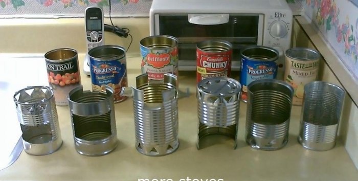 Camping stove from a tin can in 15 minutes