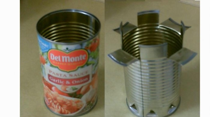 Camping stove from a tin can in 15 minutes