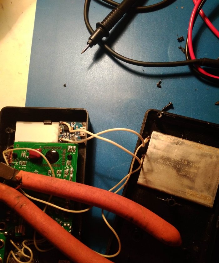 Converting a multimeter to li-ion with charging