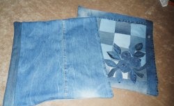 Pillowcases made from old jeans