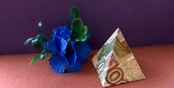 Origami pyramid - do-it-yourself model from banknotes