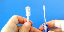 How to crimp an RJ45 connector with a simple screwdriver