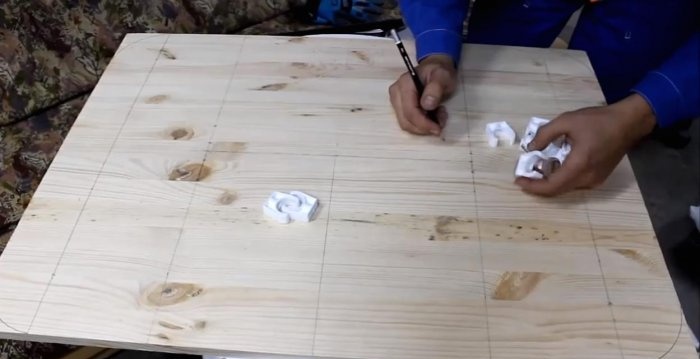 Folding work table made of PVC pipes