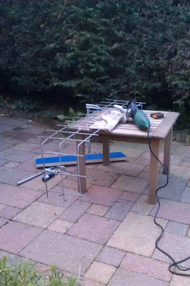 Concrete bench for the garden