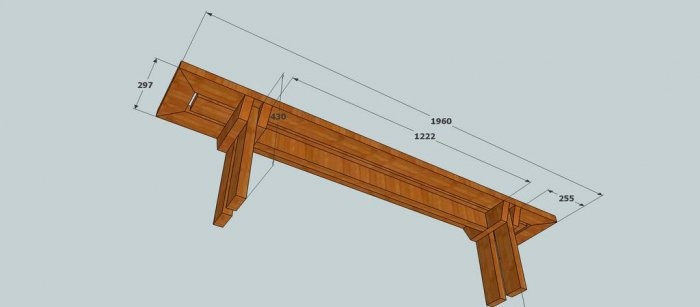 Table with benches for the garden