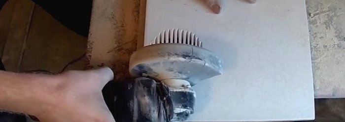 How to cut a hole in a tile with a grinder