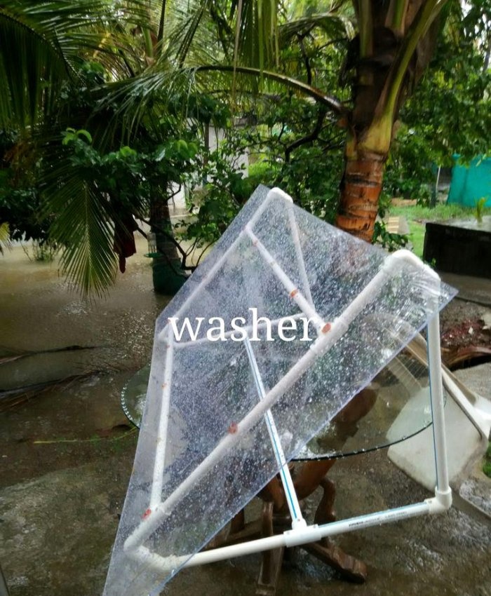 Canopy for home made of plastic pipes