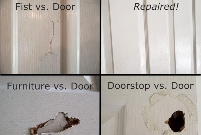 How to repair a hole in an interior door