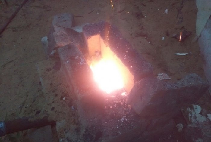 A simple homemade blacksmith's forge