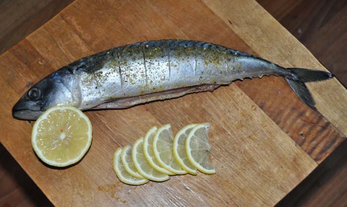 Baked mackerel