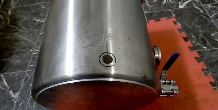 Drilling a stainless steel pan