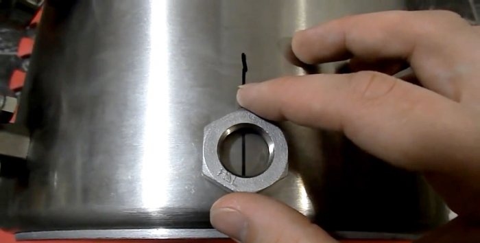 Drilling a stainless steel pan