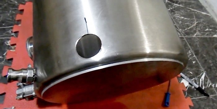 Drilling a stainless steel pan