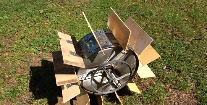 Homemade hydroelectric power station from an old washing machine