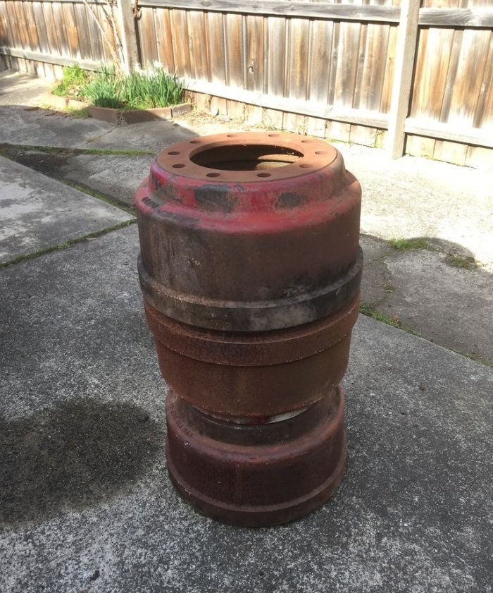 Potbelly stove made from old disks