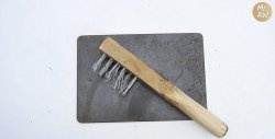 Simple brush with metal bristles