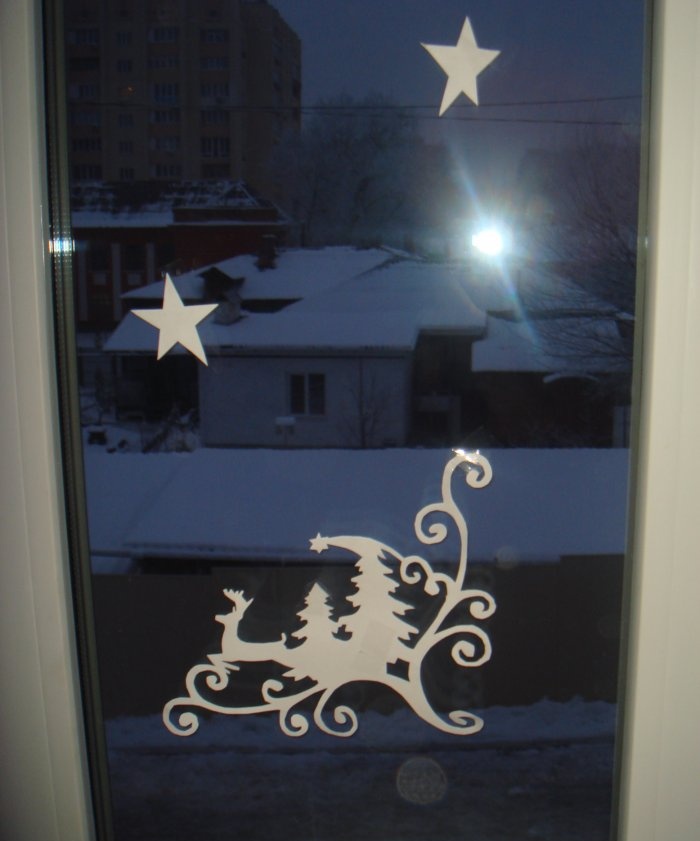 Window decor for the New Year holidays