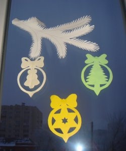 Window decor for the New Year holidays