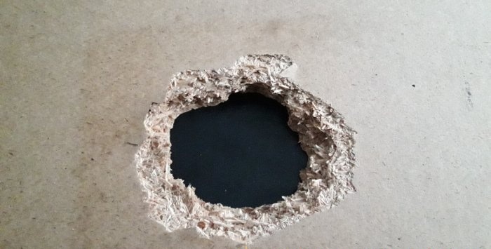 How to repair a hole in chipboard